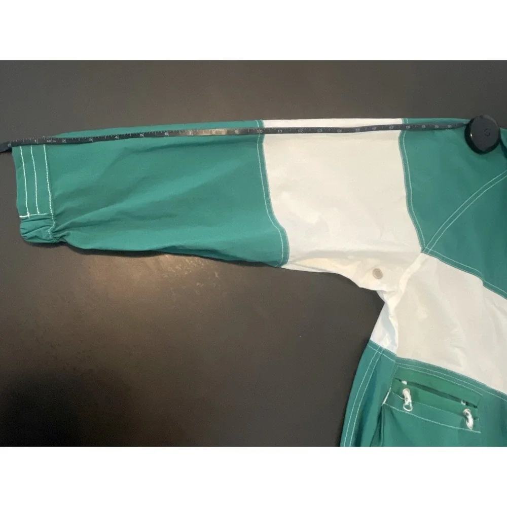 Gap‎ Kids Sailing Style Nautical Windbreaker Green White Stripe XL Lightweight